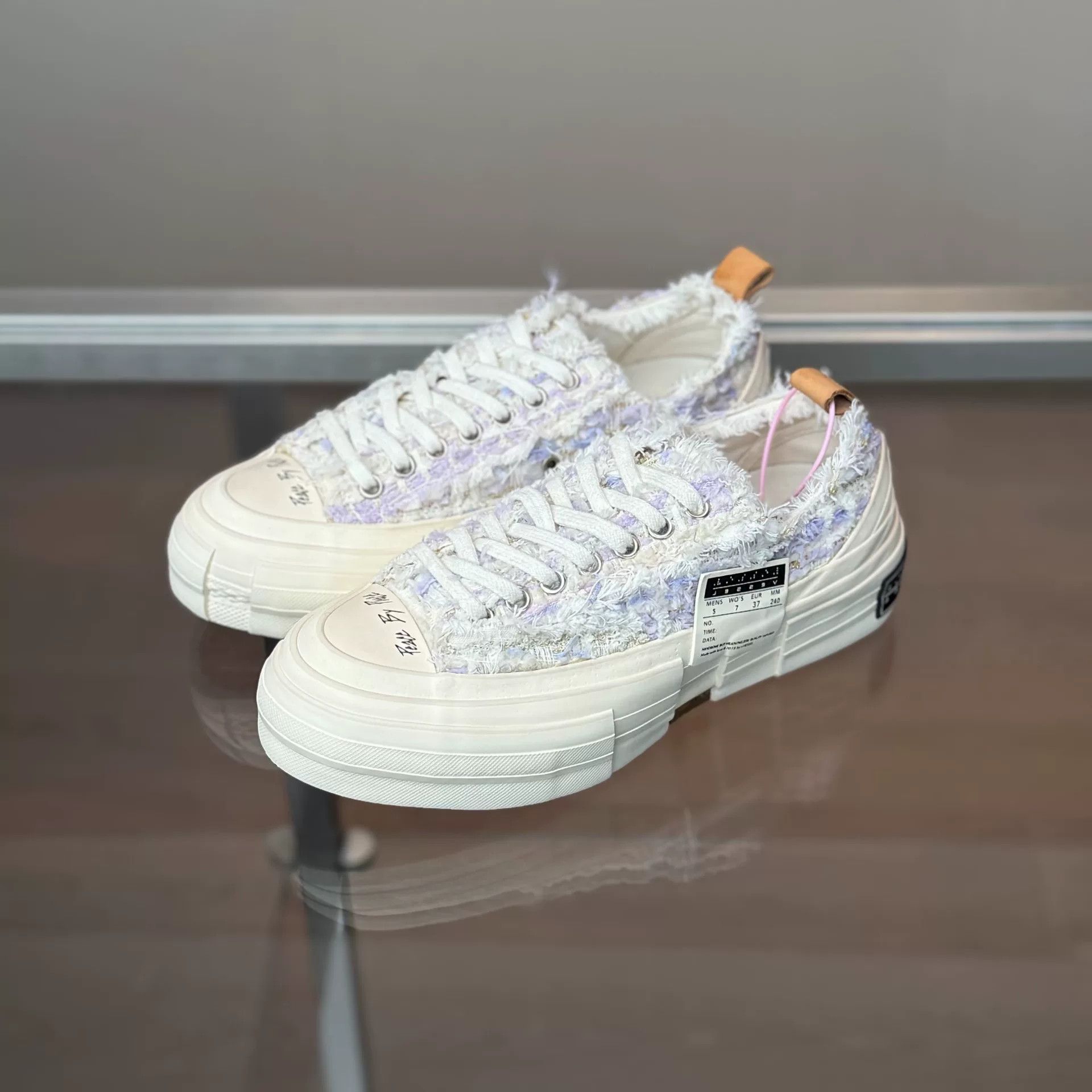 xVESSEL xVESSEL White Purple Chanel-Style Shoes Size US 6 / IT 36 - 1 Thumbnail