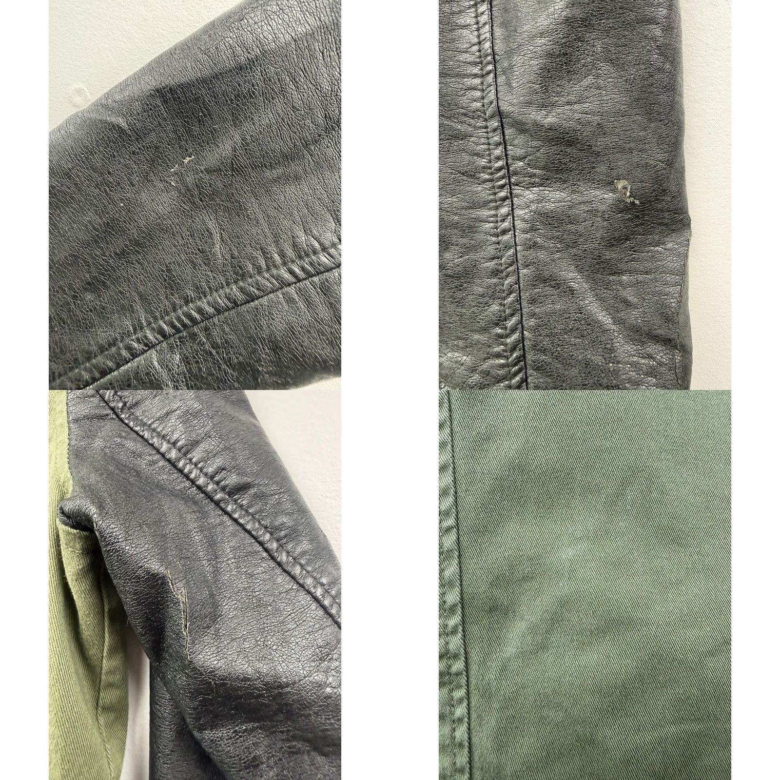 Vans Vans Jacket Womens Small Green Faux Leather Sleeves Military Full Zip Pockets Size S / US 4 / IT 40 - 8 Thumbnail