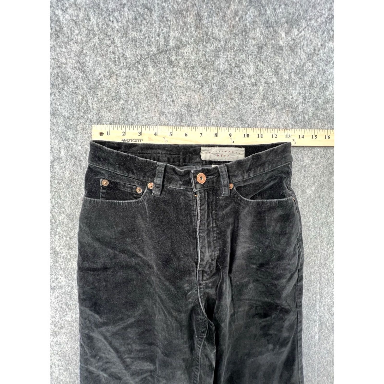 Denime Christopher Blue Jeans Women’s High-Rise Black Denim Corduroy Size 2 Size 26" / US 2 / IT 38 - 4 Thumbnail