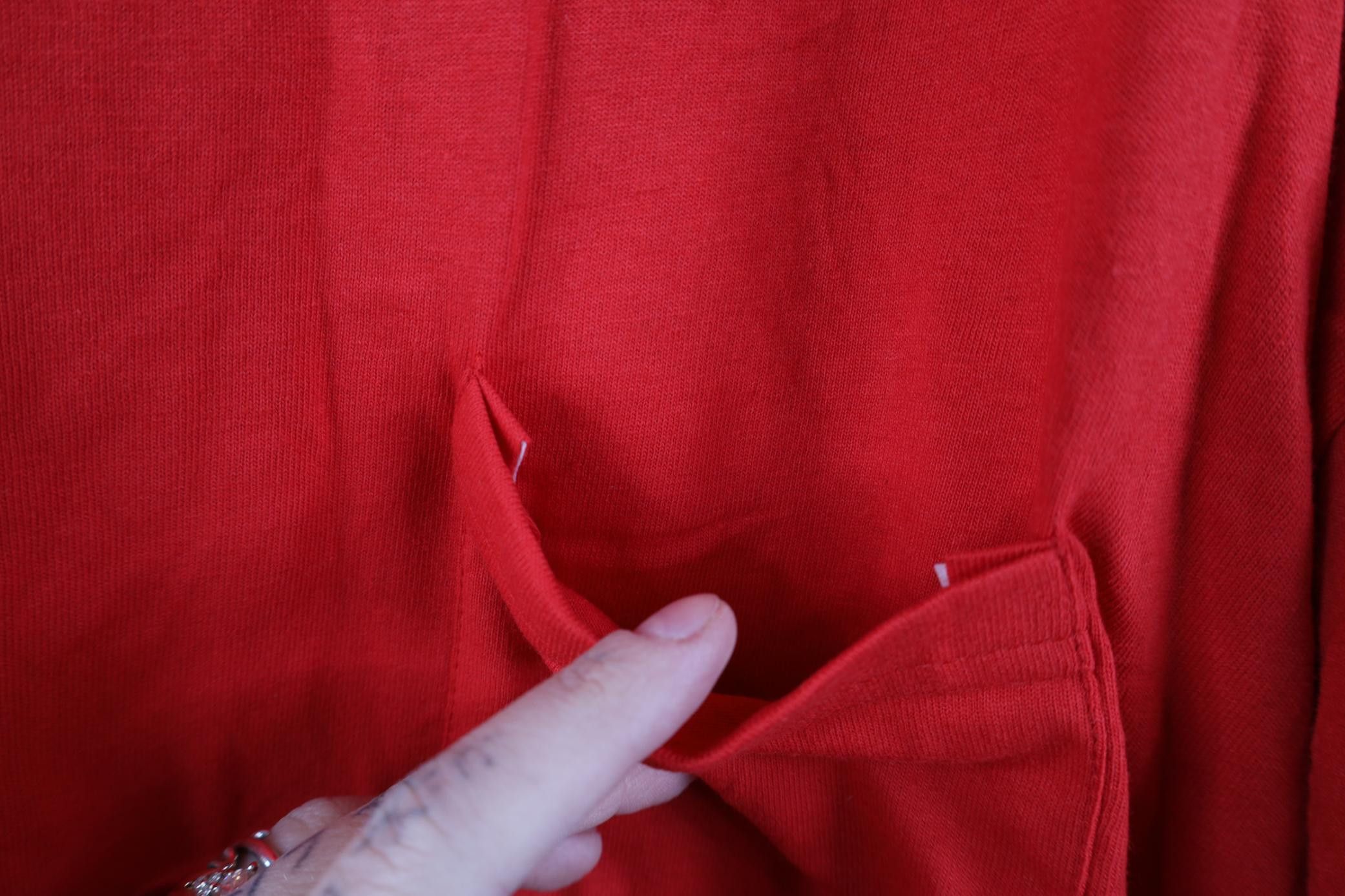 Hanes Vintage 90s Y2K Hanes Blank Pocket T-Shirt Red Cotton Size US XXL / EU 58 / 5 - 4 Thumbnail