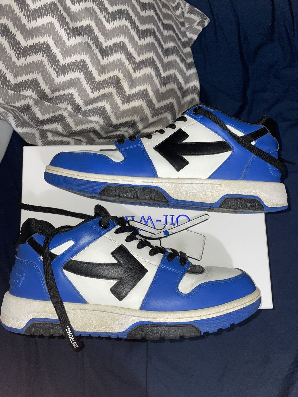 Off-White Out Of Office Calf Leather Navy Blue Black
