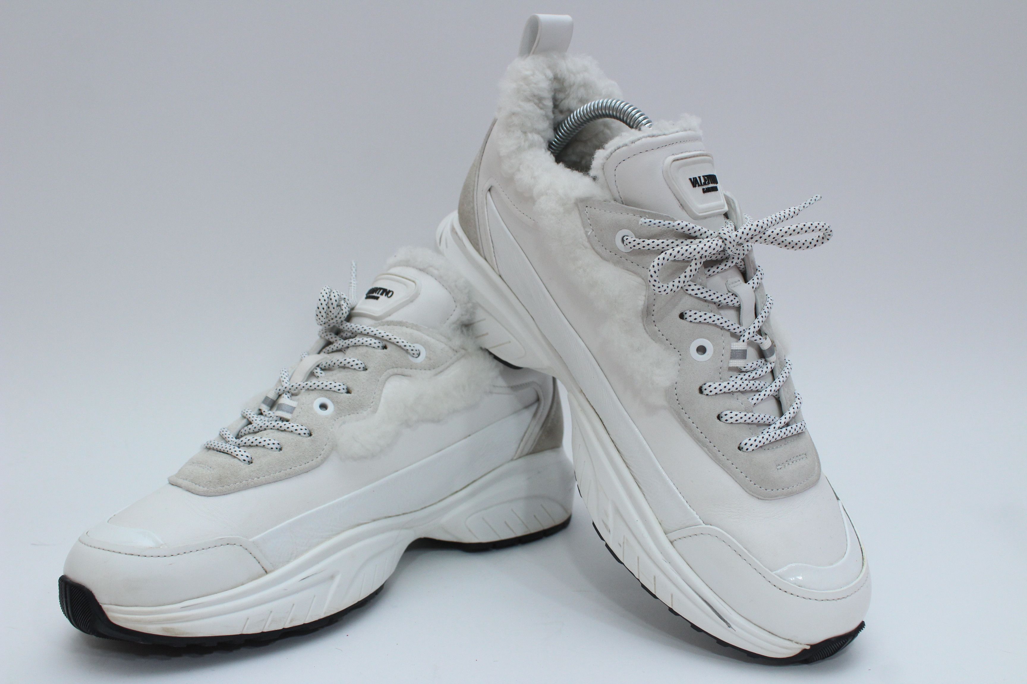 Valentino Valentino Shegoes Shearling VLogo Sneakers White 40.5 Size US 10.5 / IT 40.5 - 5 Thumbnail