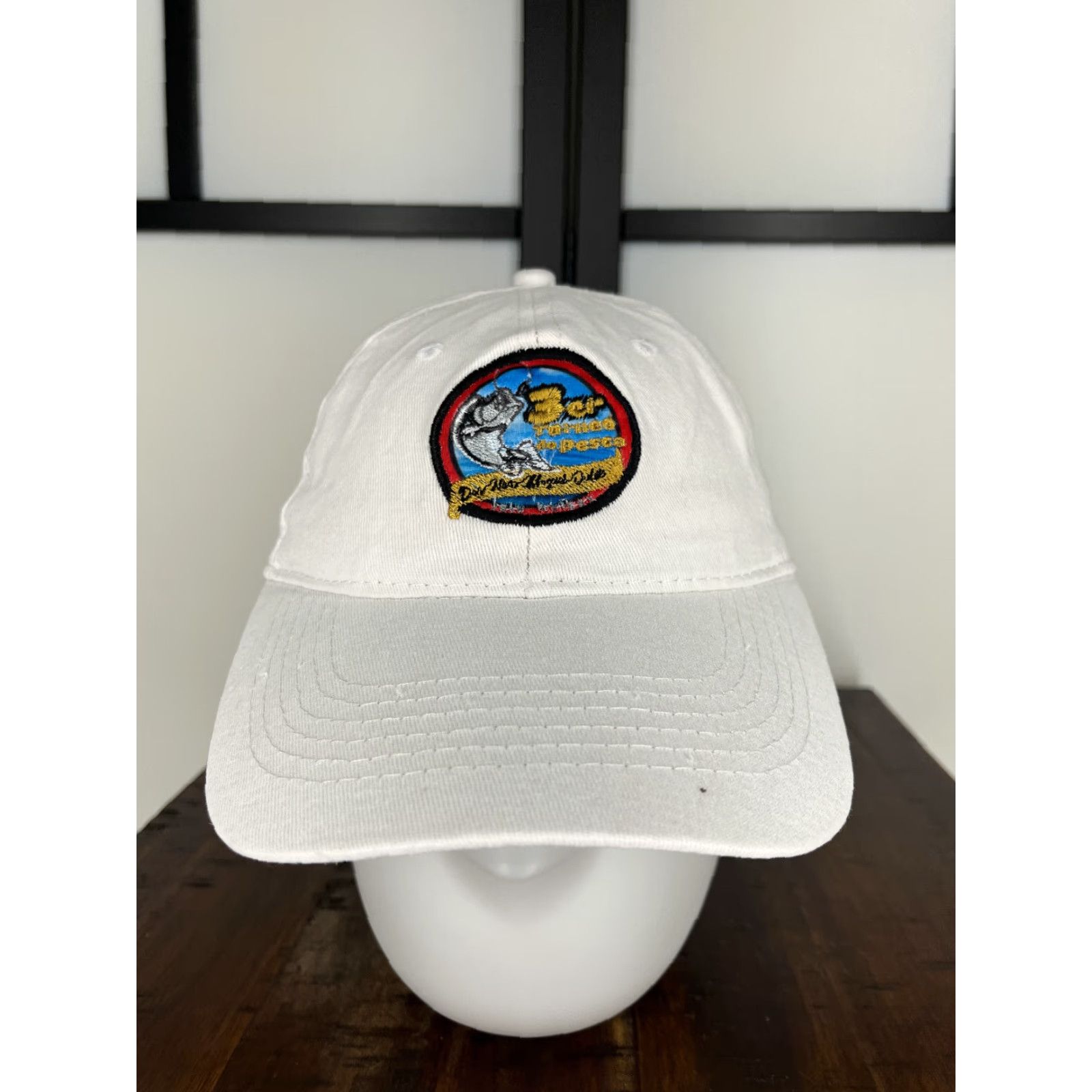 Vintage Club Cabo Hat Cap One Size White Cotton 90s Patch Fish Mexico Unisex Adults Baseball Cap Adjustable Size ONE SIZE - 2 Thumbnail