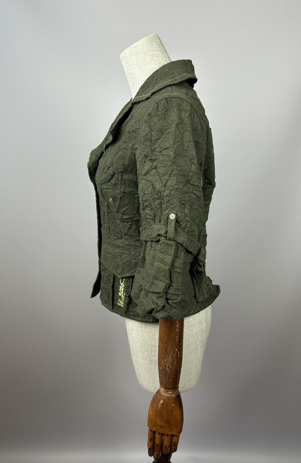 Designer 2026 Deux Mille Vingt Six Wool Blend Short Blazer Jacket Size S / US 4 / IT 40 - 5 Thumbnail