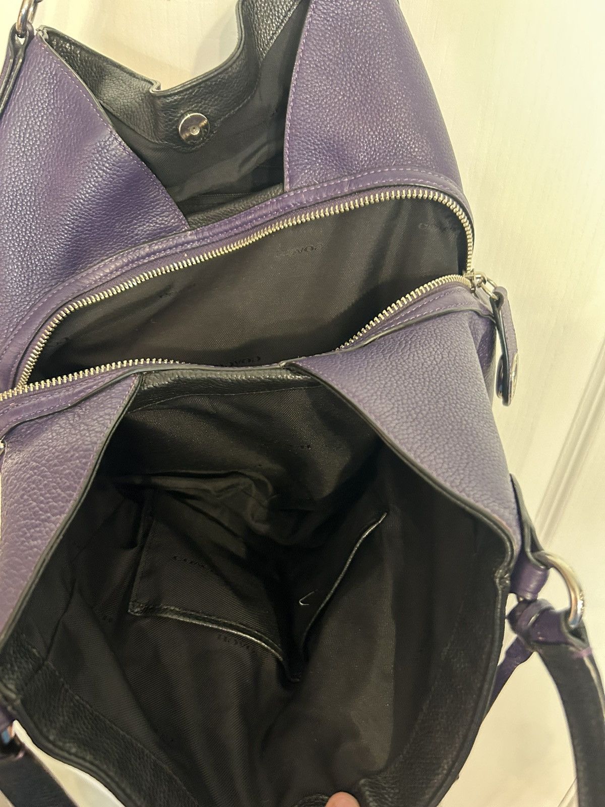 Coach Coach Rich Purple Leather Shoulder Bag Size ONE SIZE - 3 Thumbnail