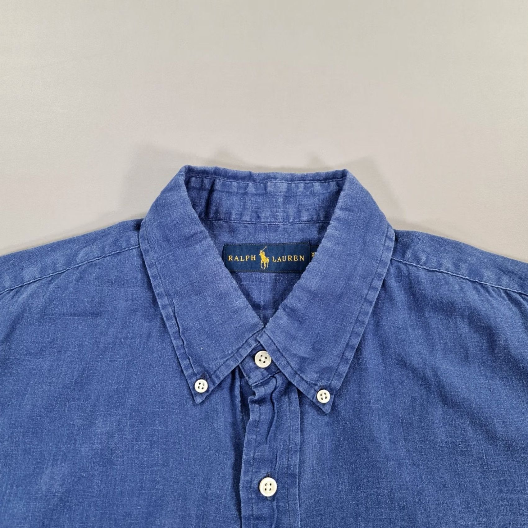 Polo Ralph Lauren Polo Ralph Lauren Shirt Mens XL Linen Navy Blue 100% Linen Button-Up Collared Short Sleeve Casual Classic Size US XL / EU 56 / 4 - 2 Thumbnail