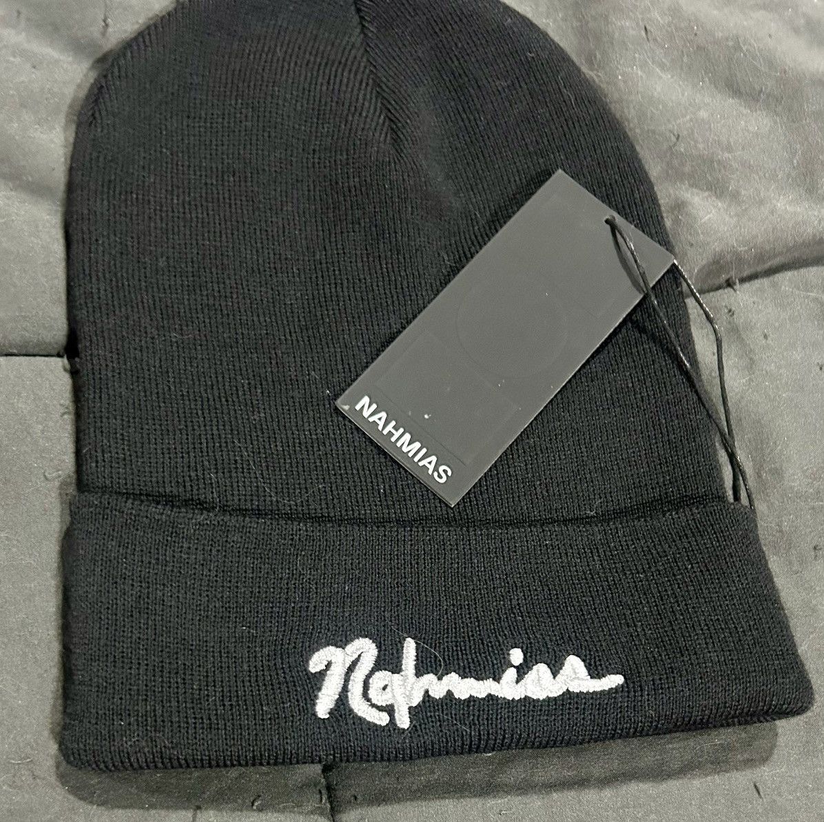 Nahmias Nahmias - Cursive Logo Wool Beanie - Black Size ONE SIZE - 1 Thumbnail
