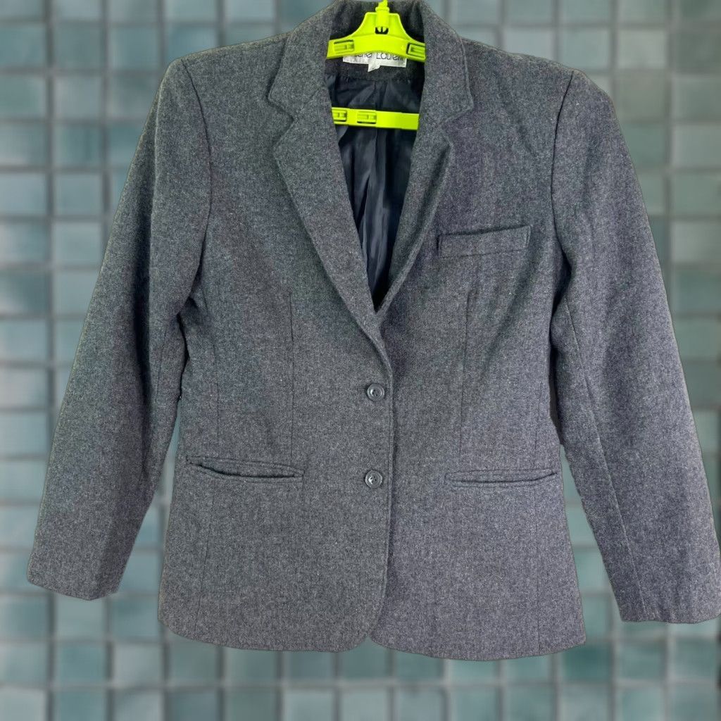 Vintage VINTAGE Michel Laurent Blazer Jacket Womens Size 9 Gray Wool Blend Single-Breasted Notch Lapel Size M / US 6-8 / IT 42-44 - 1 Thumbnail