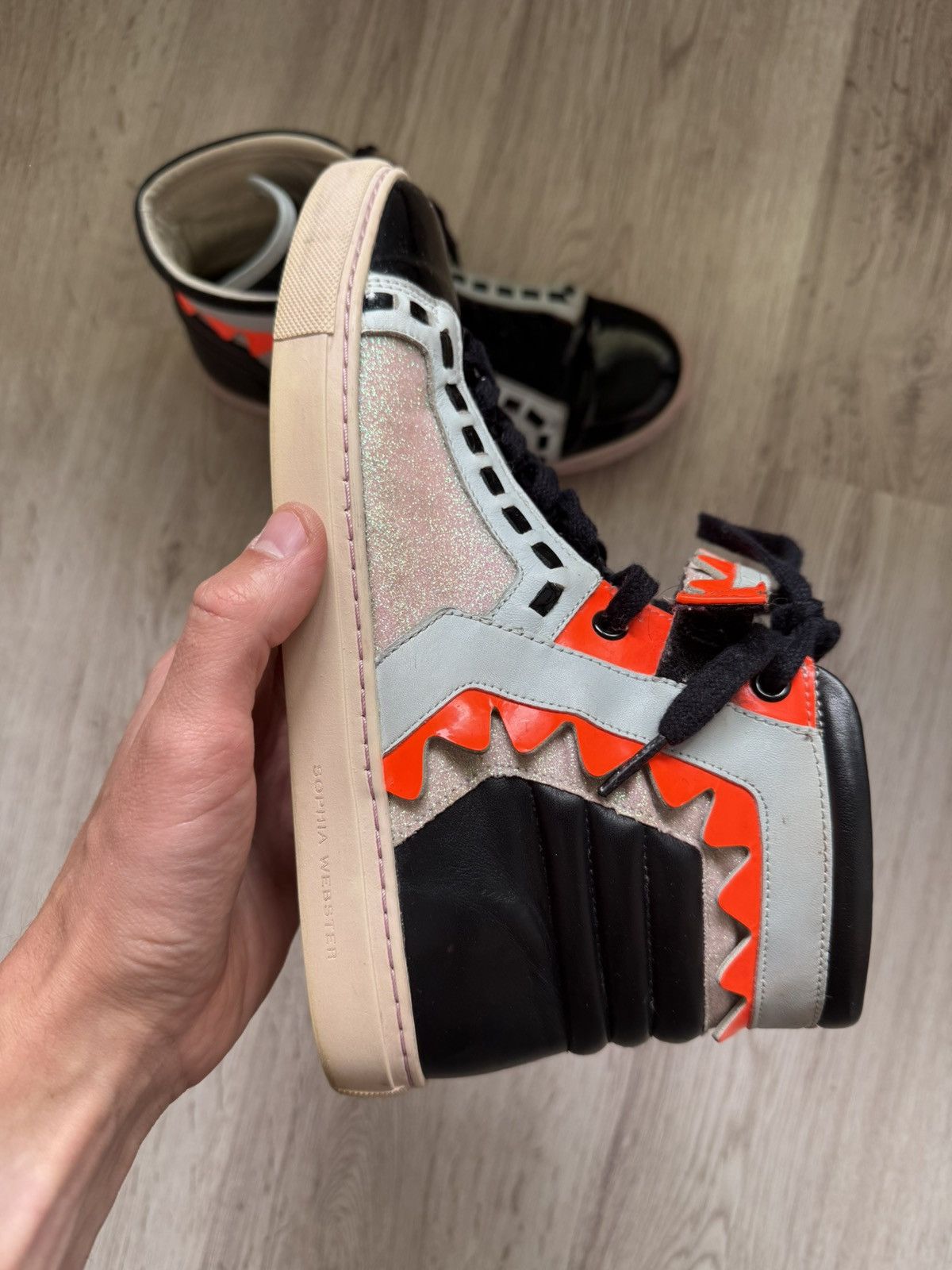 Sophia Webster Sophia Webster Fantasy Wing High Top Sneakers Neon Glitter Size US 9 / IT 39 - 14 Thumbnail