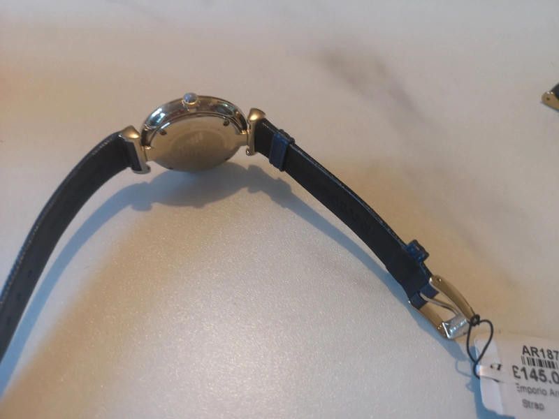 Emporio Armani Emporio Armani ladies blue leather strap AR1875 Size ONE SIZE - 7 Thumbnail