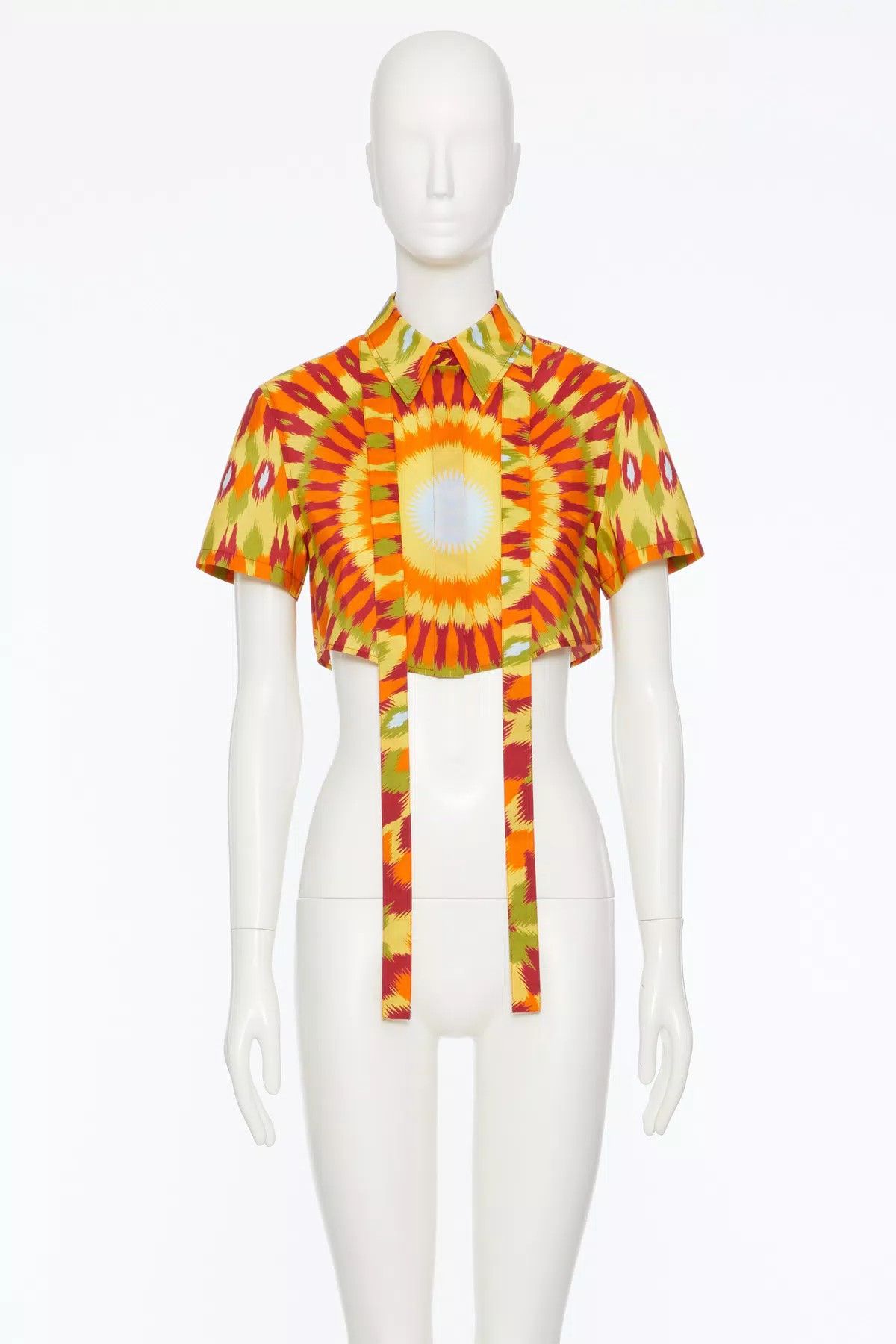 Valentino o1s1wg110925 Poplin Shirt With Round Rain Print in Orange Size XS / US 0-2 / IT 36-38 - 2 Thumbnail
