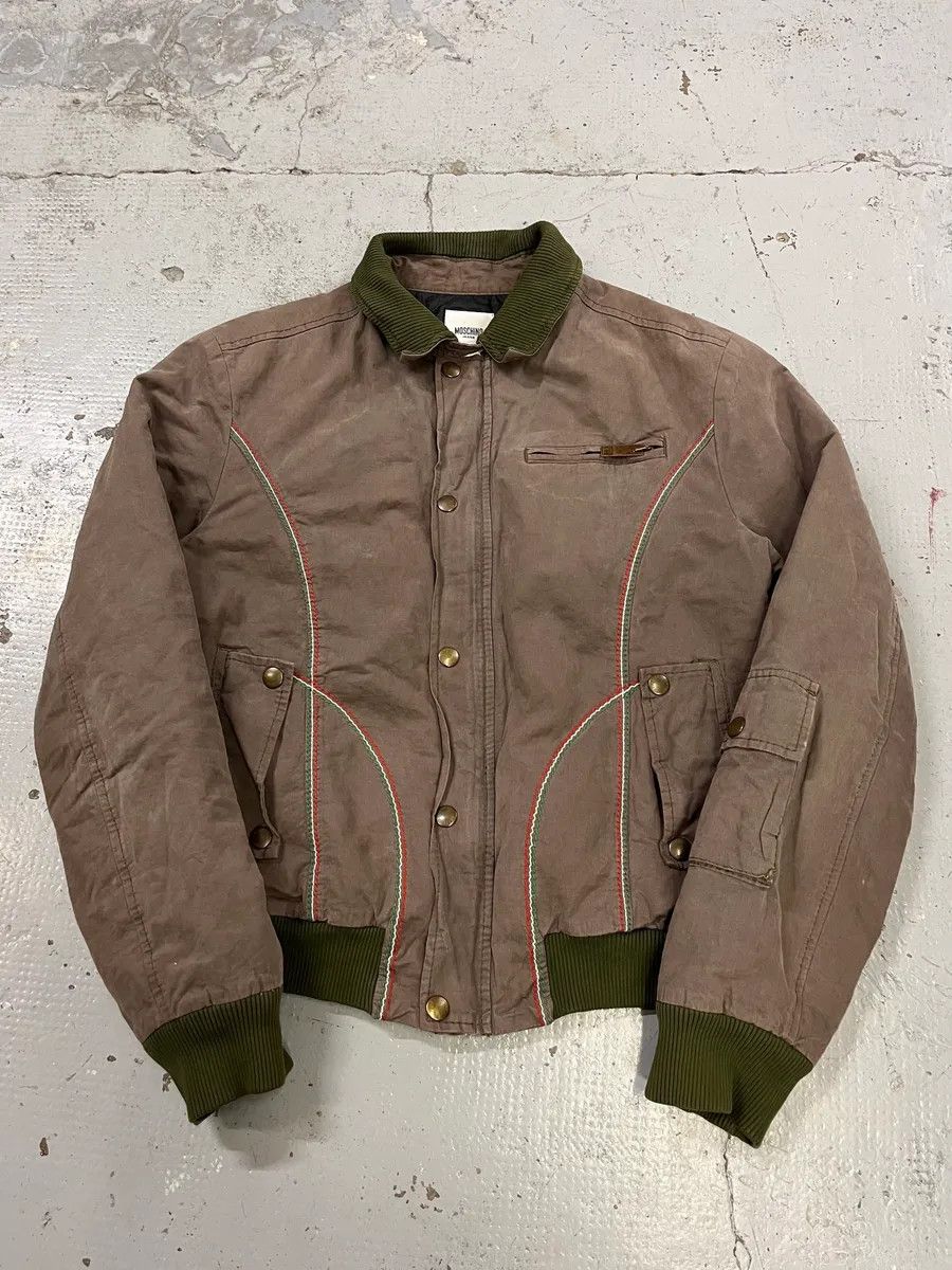 Moschino Moschino Contrast Stitch Brown Bomber Jacket Size US M / EU 48-50 / 2 - 1 Thumbnail
