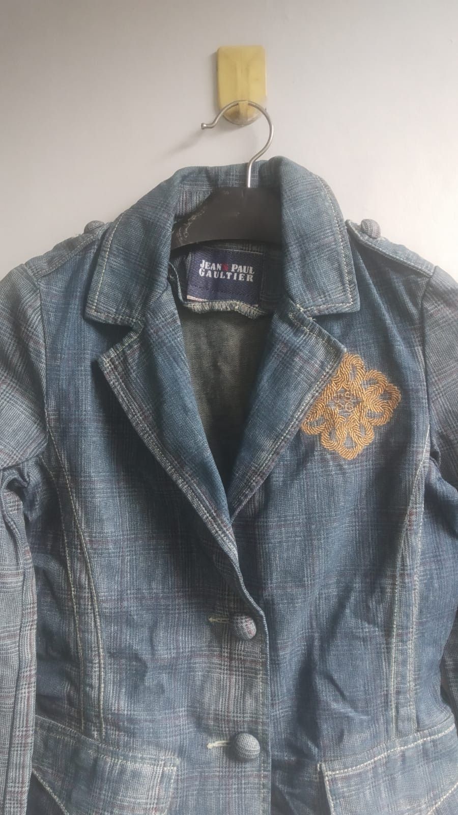 Jean Paul Gaultier Jean paul gaultier blu denim plaid blazer jacket Size M / US 6-8 / IT 42-44 - 2 Thumbnail