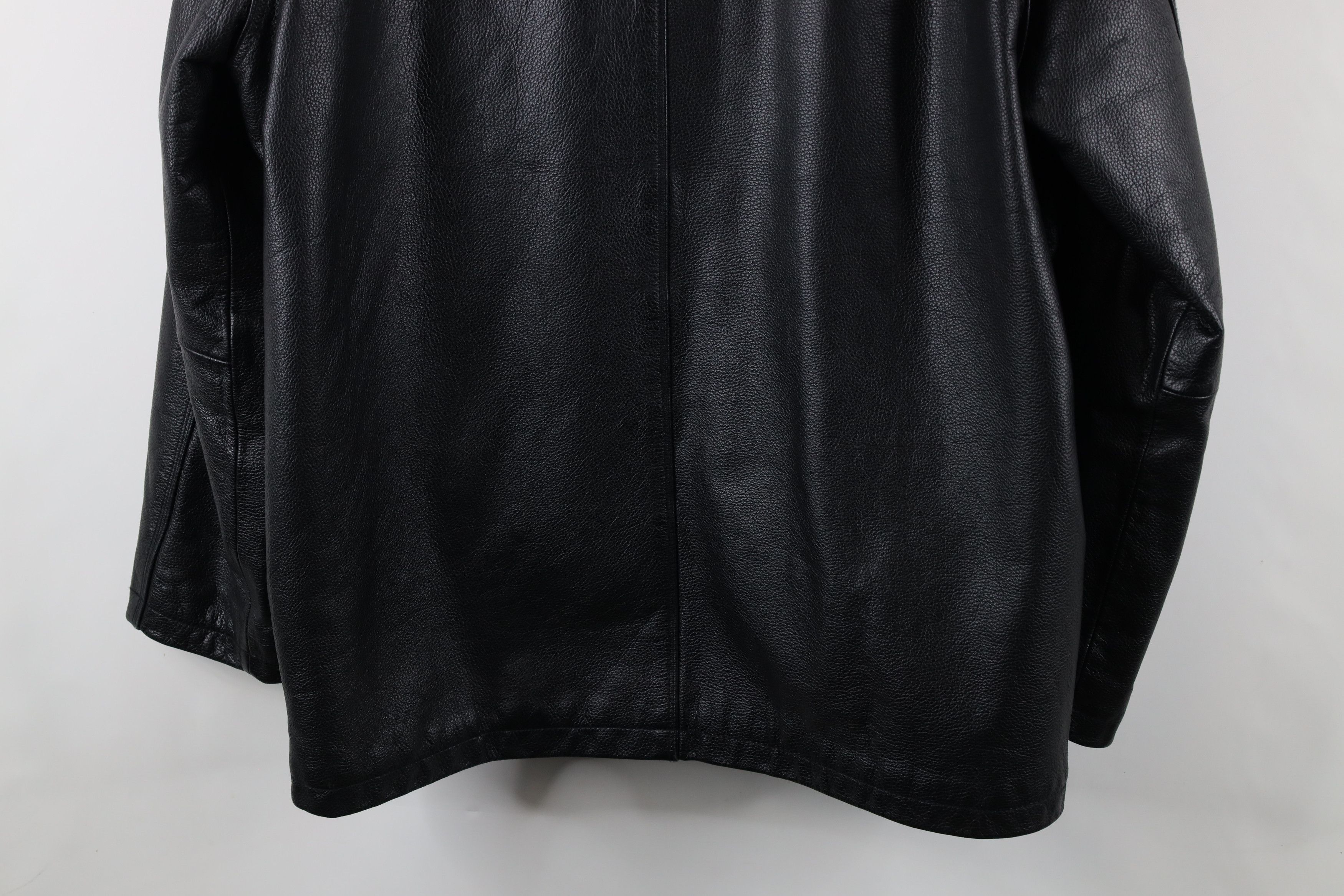 Vintage Vintage 90s Streetwear Leather Full Button Jacket Coat Black Size US L / EU 52-54 / 3 - 17 Thumbnail