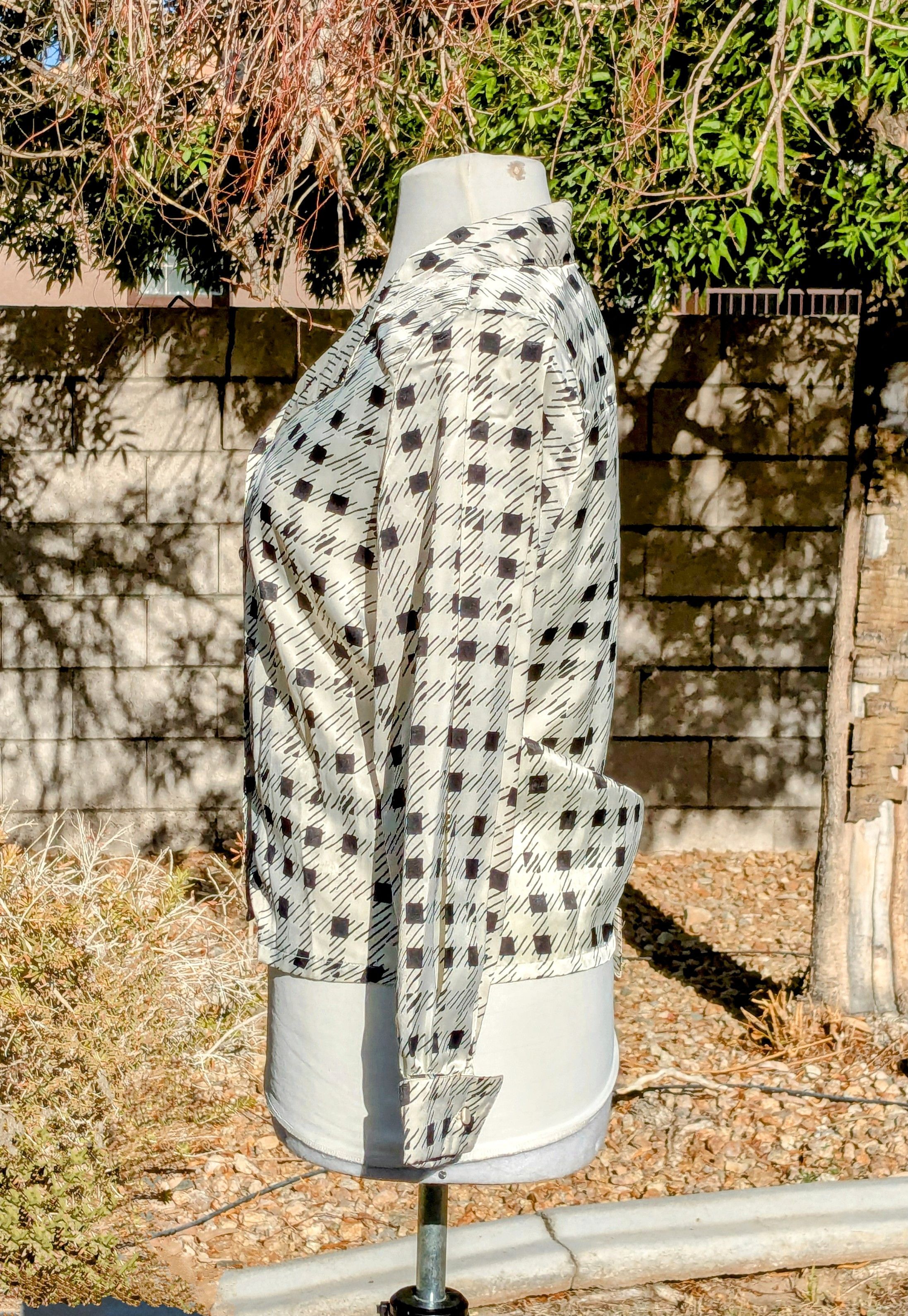 Other VTG Josephine Petites White Check Shiny Shimmer Blouse Shirt Size XS / US 0-2 / IT 36-38 - 2 Thumbnail