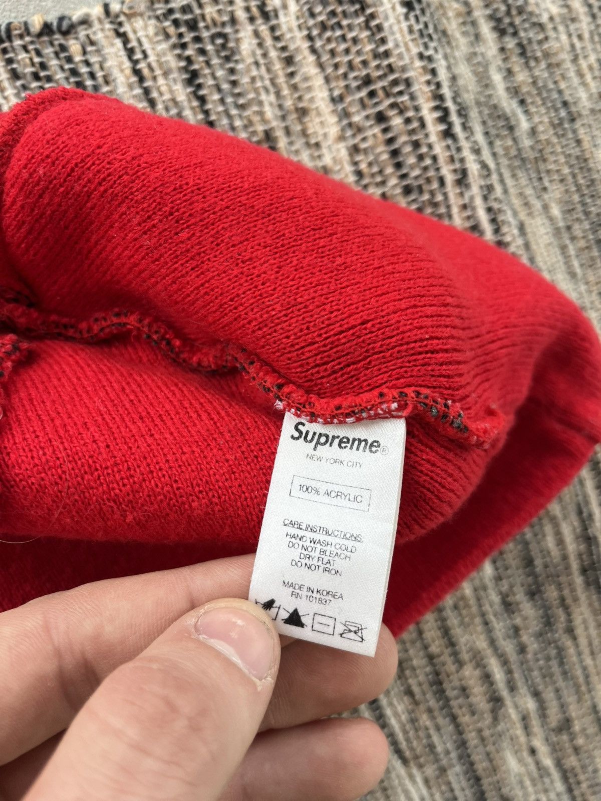 Supreme Vintage Supreme Red Beanie Big Logo Fold Hat Y2K sk8 Size ONE SIZE - 5 Thumbnail