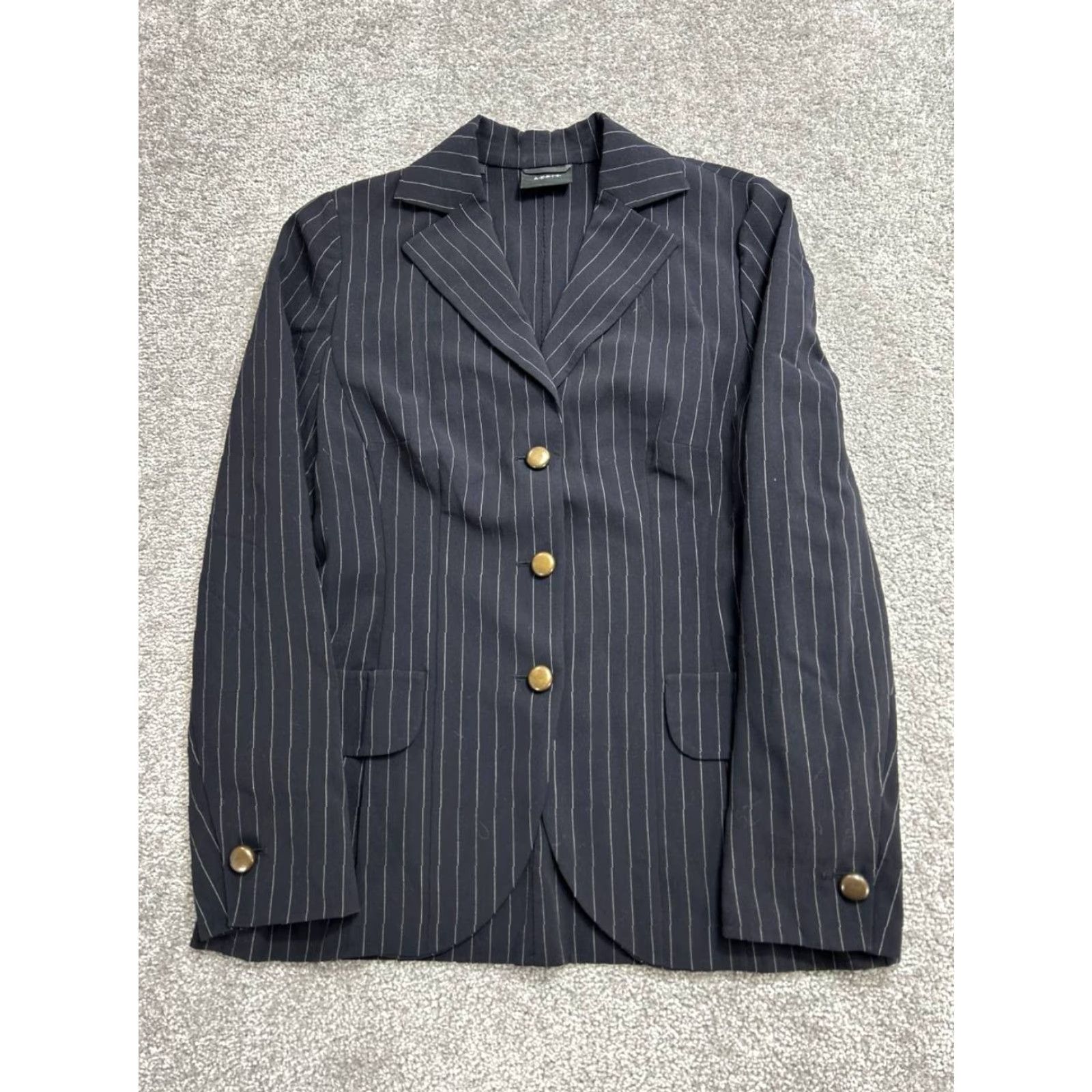 Akris Akris Blazer Jacket Womens Black 12 Striped Notch Lapel Single Breasted Wool Casual Business Jacket Mens? Size XL / US 12-14 / IT 48-50 - 2 Thumbnail