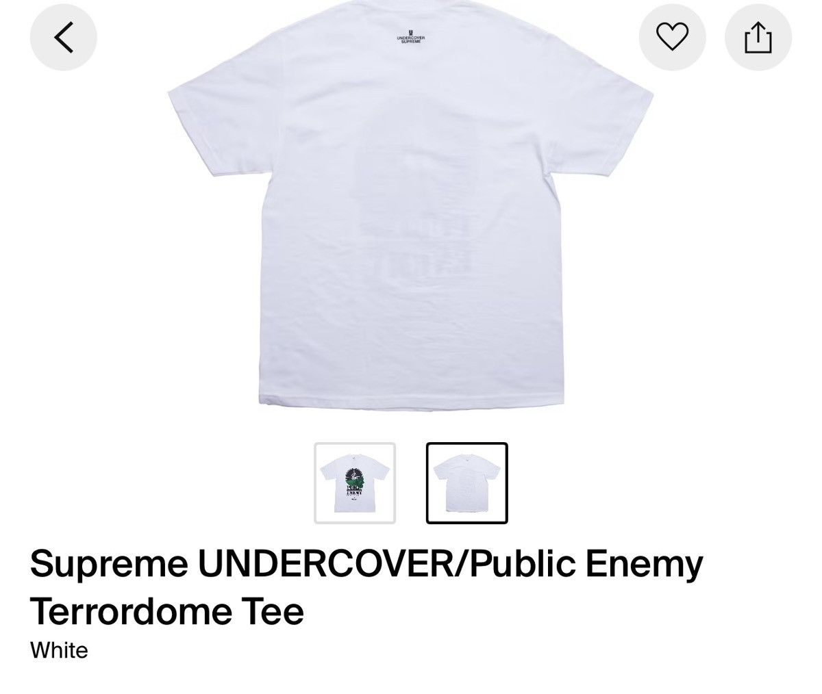 Public Enemy × Supreme Supreme public enemy undercover terrordome tee Size US L / EU 52-54 / 3 - 2 Thumbnail
