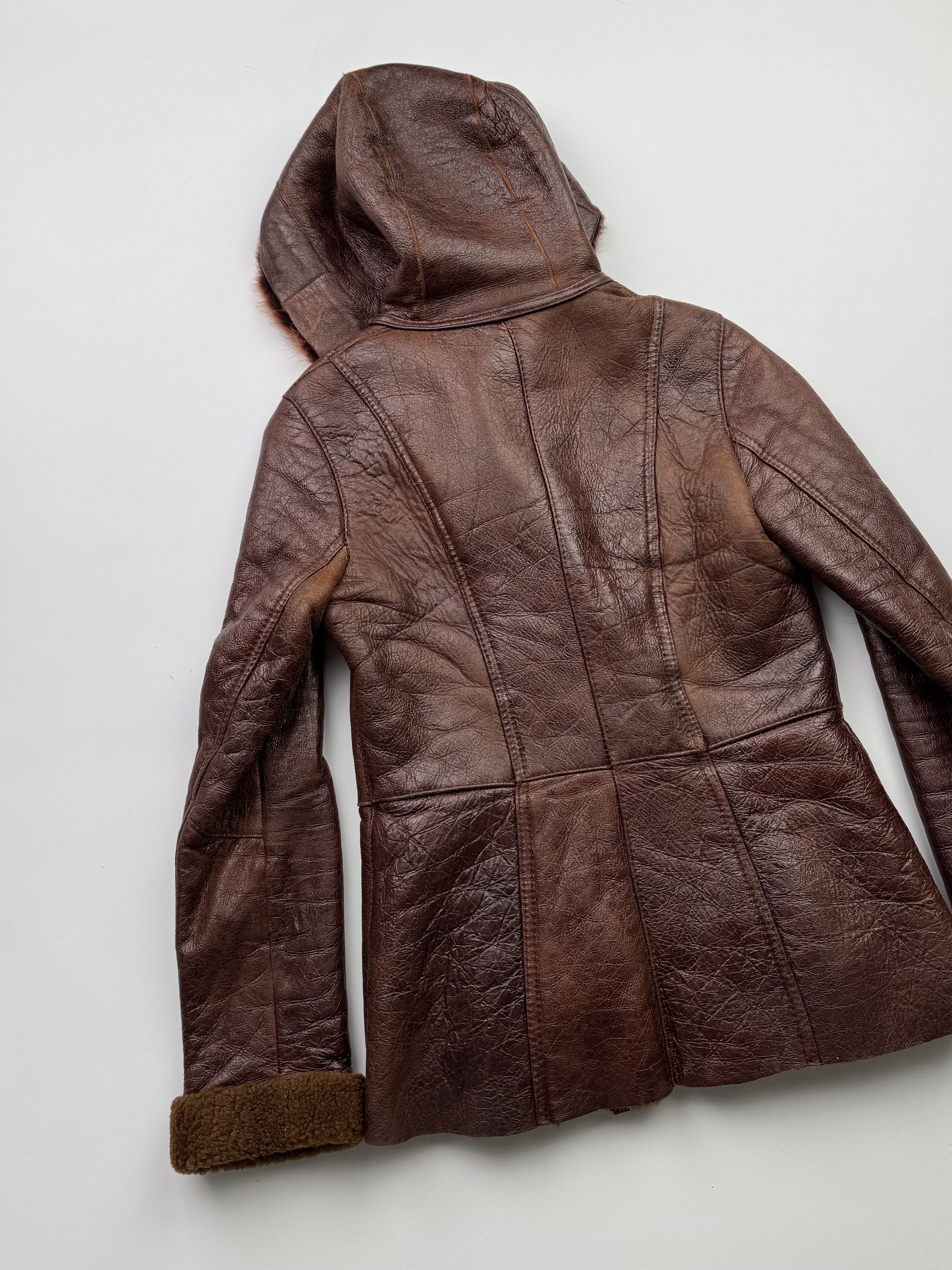 Vintage Vintage Real Sheepskin Hooded Coat B293(V85)E2 Size M / US 6-8 / IT 42-44 - 8 Thumbnail