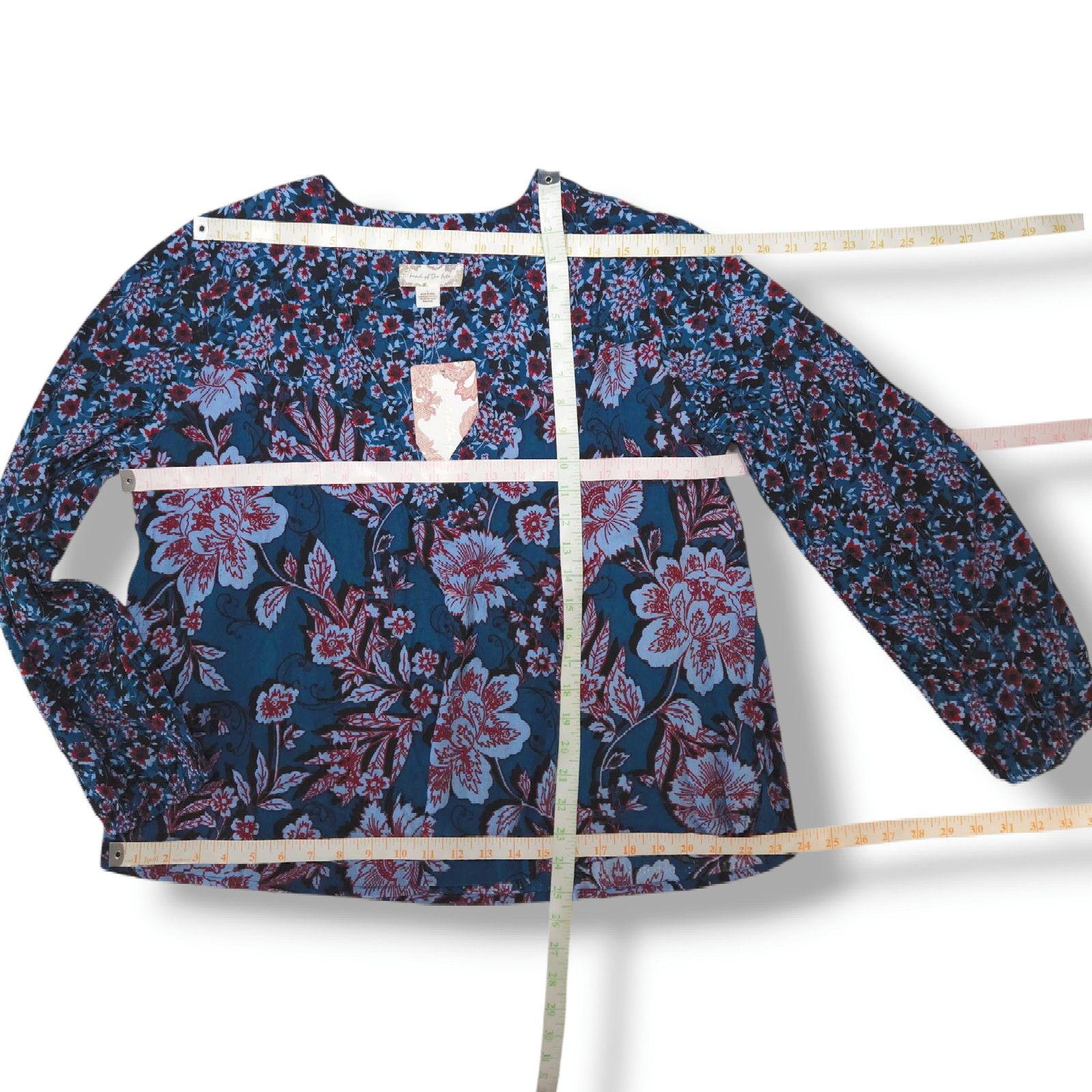 Other NWT B.O.G. Band of the Free Josie Blouse Top Sz. L Sapphire Size L / US 10 / IT 46 - 8 Thumbnail