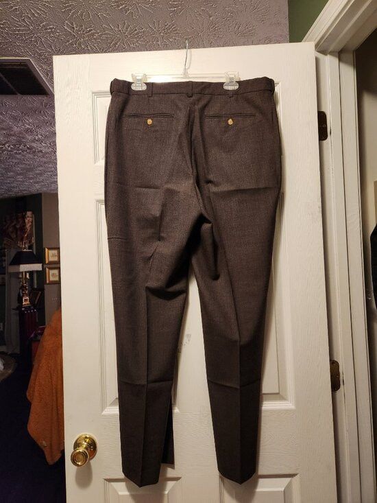 Lands' End Lands' end men's new brown 100%wool dress pants size: 37/31 Size 36R - 2 Thumbnail