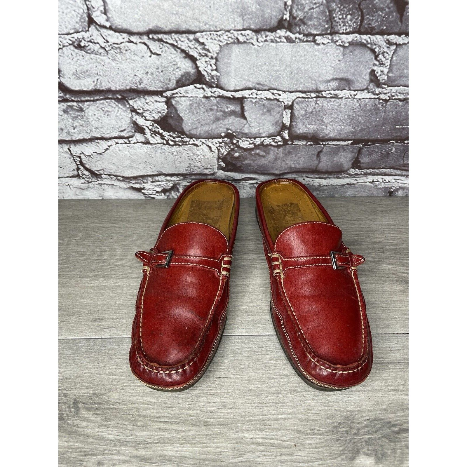Cole Haan Cole Haan Country Red Leather Strap Mules Shoes Women Sz 6.5 Size US 6.5 / IT 36.5 - 19 Thumbnail