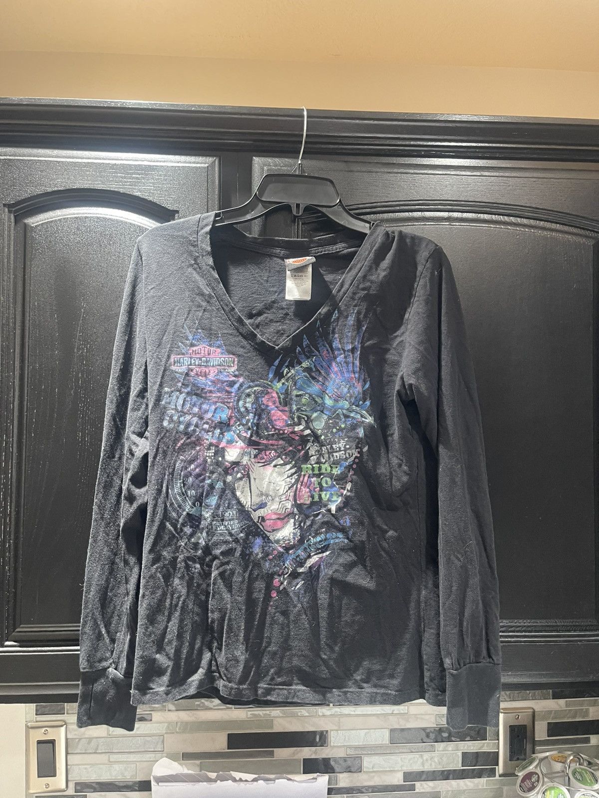 Harley Davidson Harley Davidson Motorcycle Women’s Long Sleeve V neck Size L / US 10 / IT 46 - 1 Thumbnail