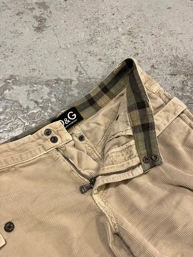 Dolce & Gabbana AW2004 Dolce & Gabbana Beige Corduroy Multi-Pocket Cargo Pants Size 26" / US 2 / IT 38 - 10 Thumbnail