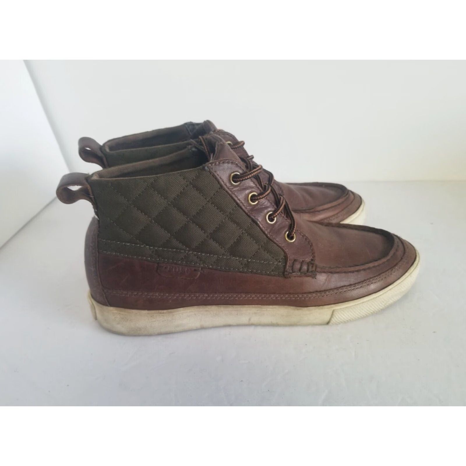 Polo Ralph Lauren Polo Ralph Lauren Tomas Leather Deck Shoes Chukkas Brown Mens 8.5 D Boat Shoe Casual Leather Lining Insole Outsole Vintage No Size US M / EU 48-50 / 2 - 2 Thumbnail