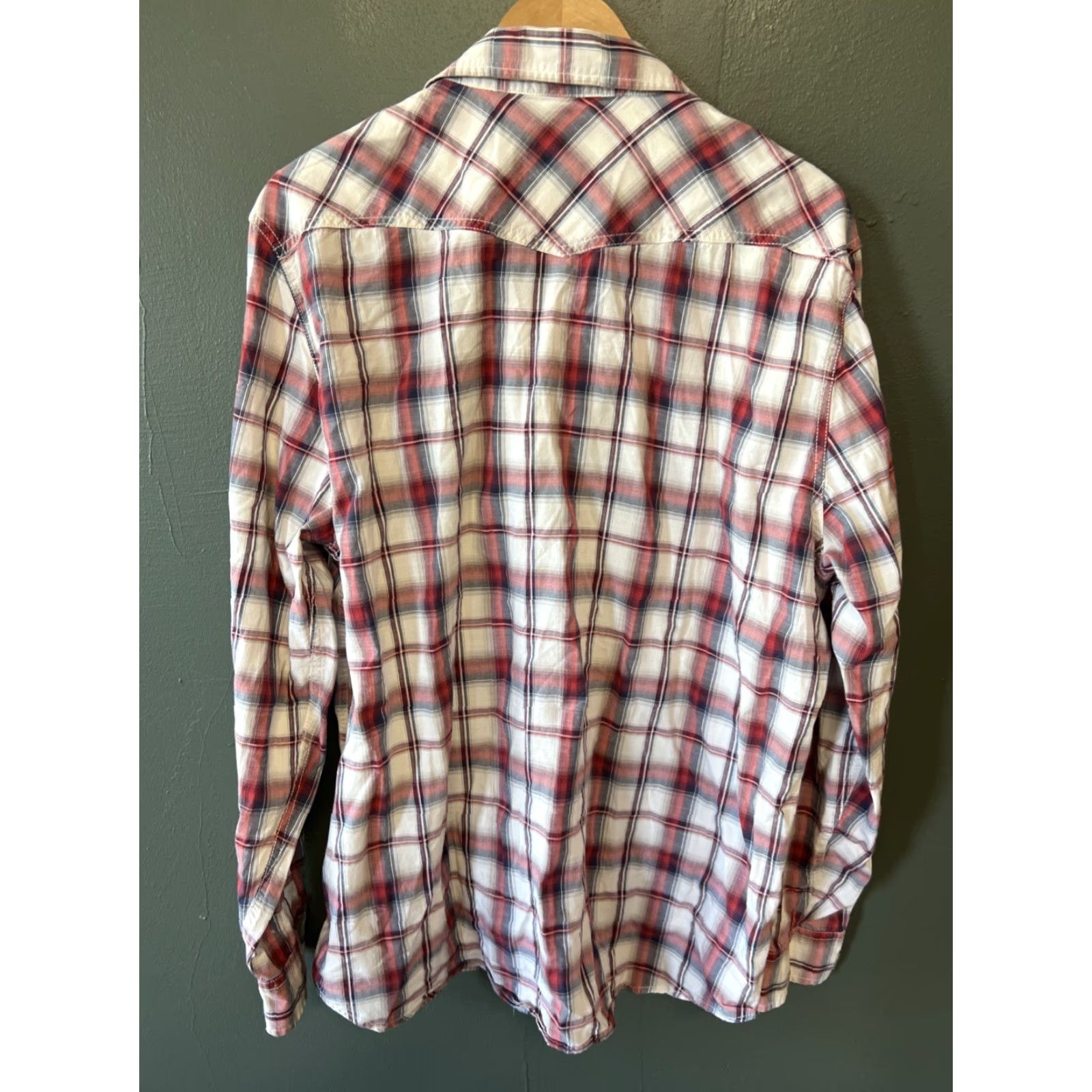 American Eagle Outfitters VINTAGE American Eagle Outfitters Western Pearl Snap Shirt Mens 2XL Long Sleeve Red Plaid Button-Up Size US XXL / EU 58 / 5 - 4 Thumbnail