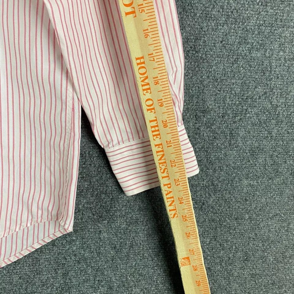 Hugo Boss Hugo Boss Dress Shirt Men's 15.5 39 Long Sleeve Striped Pink Size US M / EU 48-50 / 2 - 8 Thumbnail