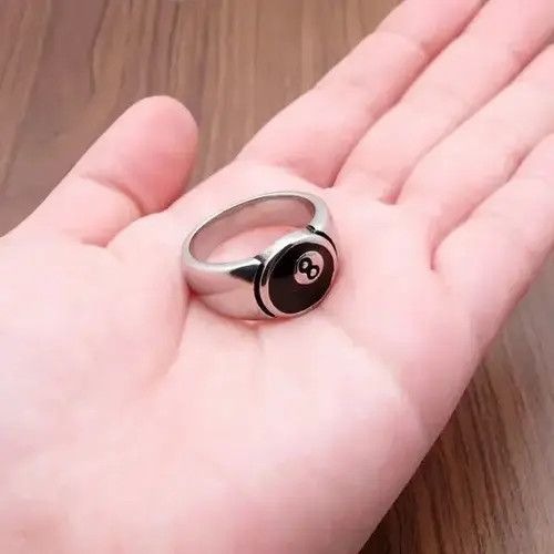 VIBE Pool Eight Ball Ring ( Size 5 to 13 ) Size ONE SIZE - 3 Thumbnail