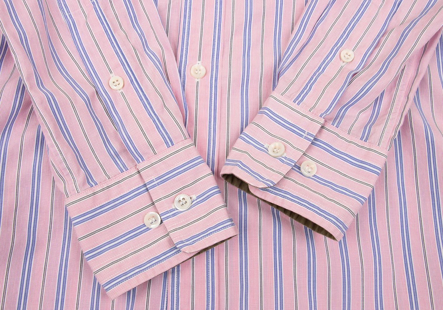 Junya Watanabe Camouflage Yoke Stripe Shirt in Pink Sax Size US S / EU 44-46 / 1 - 9 Thumbnail