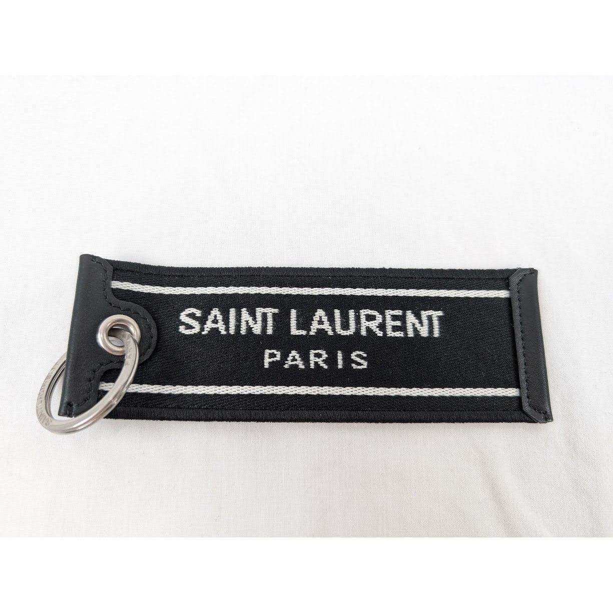 Saint Laurent Paris o1rshd1 Size: OS / Key Ring With Nastro in White Size ONE SIZE - 2 Thumbnail