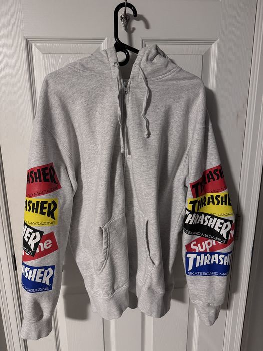 Supreme Supreme/Thrasher Multi Logo Zip-Up Hoodie | Grailed