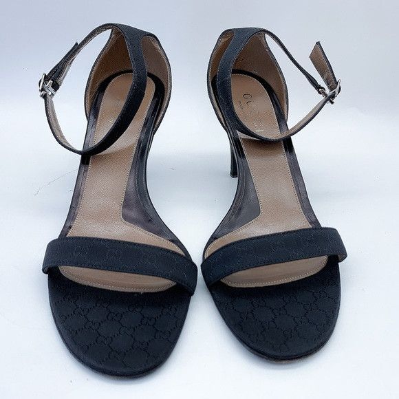 Gucci Gucci GG Canvas Ankle Strap Sandal in Black Size US 6 / IT 36 - 3 Thumbnail