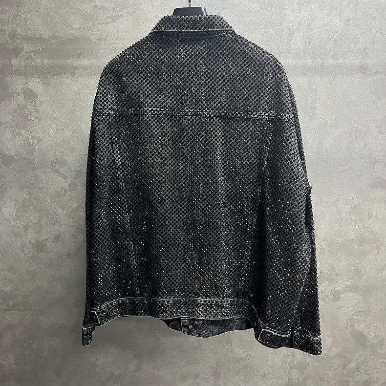 Balenciaga Balenciaga Black crystal full diamond pattern logo denim j Size US S / EU 44-46 / 1 - 5 Thumbnail