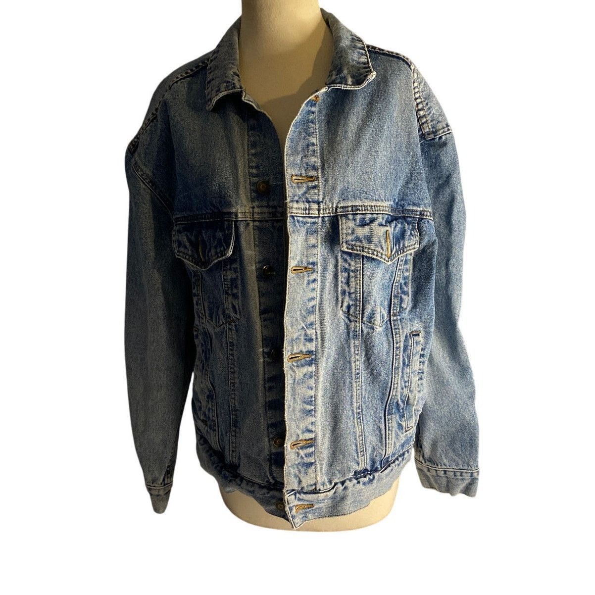 Other Vintage Y2K Oversized Denim Jacket Light Wash Short Wave Size US L / EU 52-54 / 3 - 2 Thumbnail