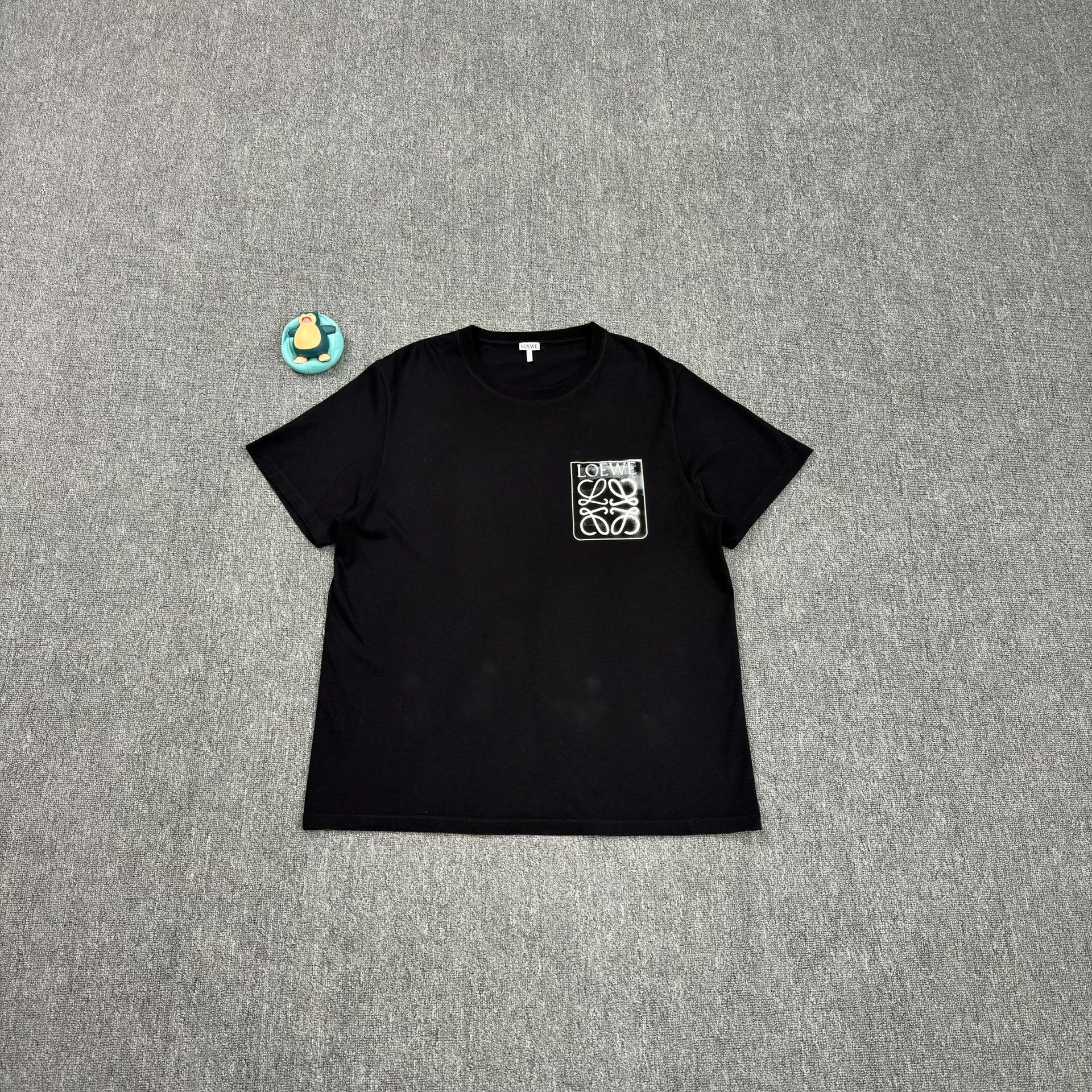 Loewe Loewe Anagram Black Embroidered T-Shirt | Grailed