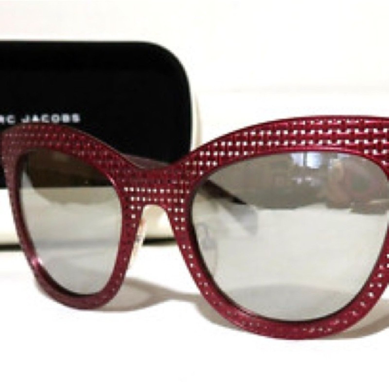Marc Jacobs MARC JACOBS Red Woven Metal Mirror Lens $250 Sunglasses Size ONE SIZE - 15 Thumbnail