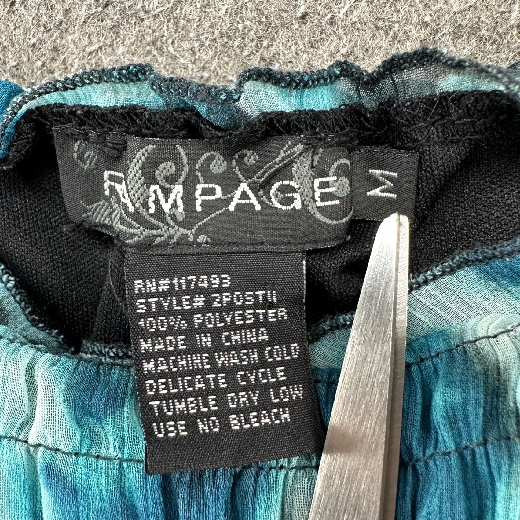 Vintage VINTAGE Rampage Tank Top Women M Blue Black Sleeveless Ruffle Floral Tye Dye Y2K Size M / US 6-8 / IT 42-44 - 2 Thumbnail