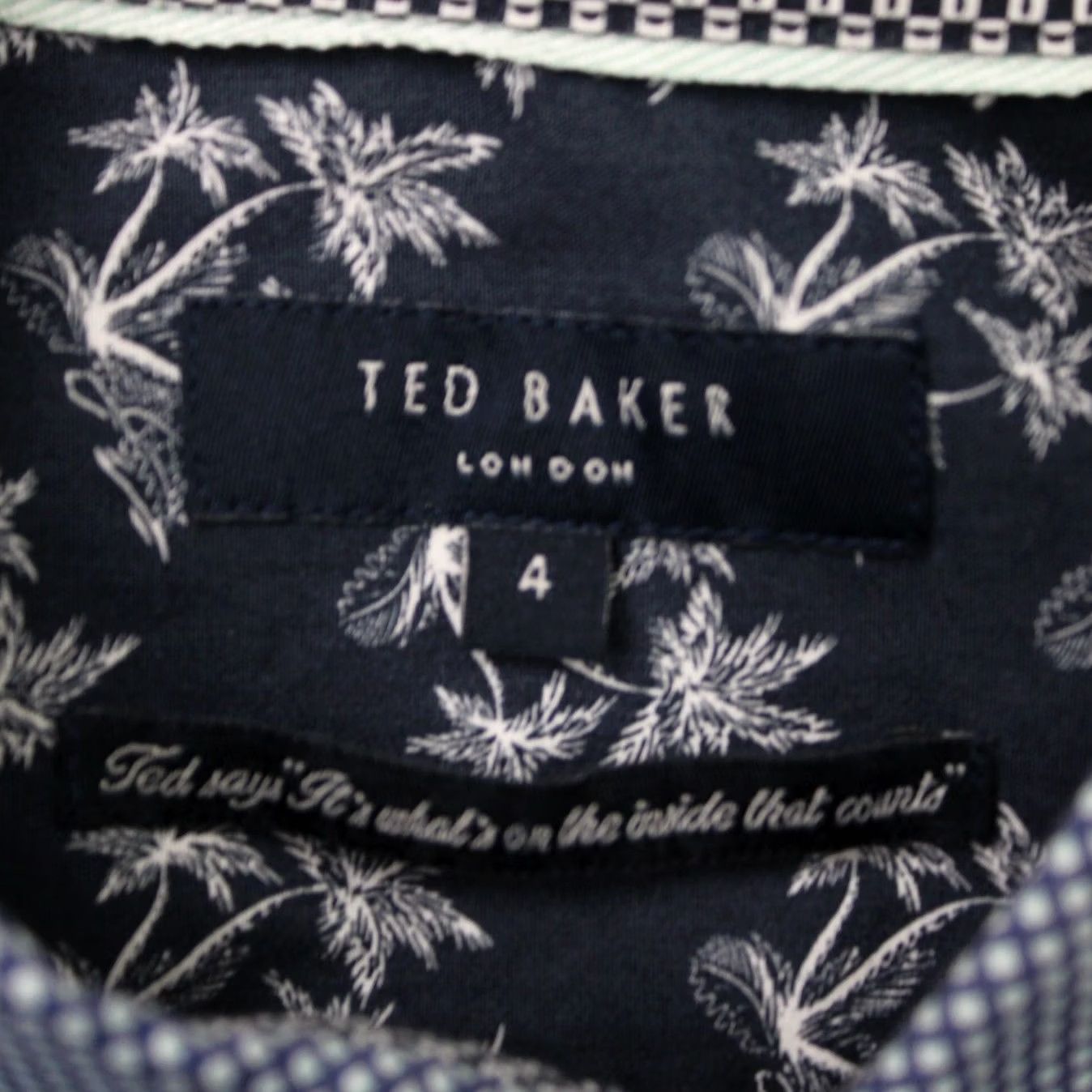Ted Baker Ted Baker London Shirt Men L Blue Geometric 100% Cotton Short Sleeve Button-Up Button-Down Vintage: No Size US L / EU 52-54 / 3 - 5 Thumbnail