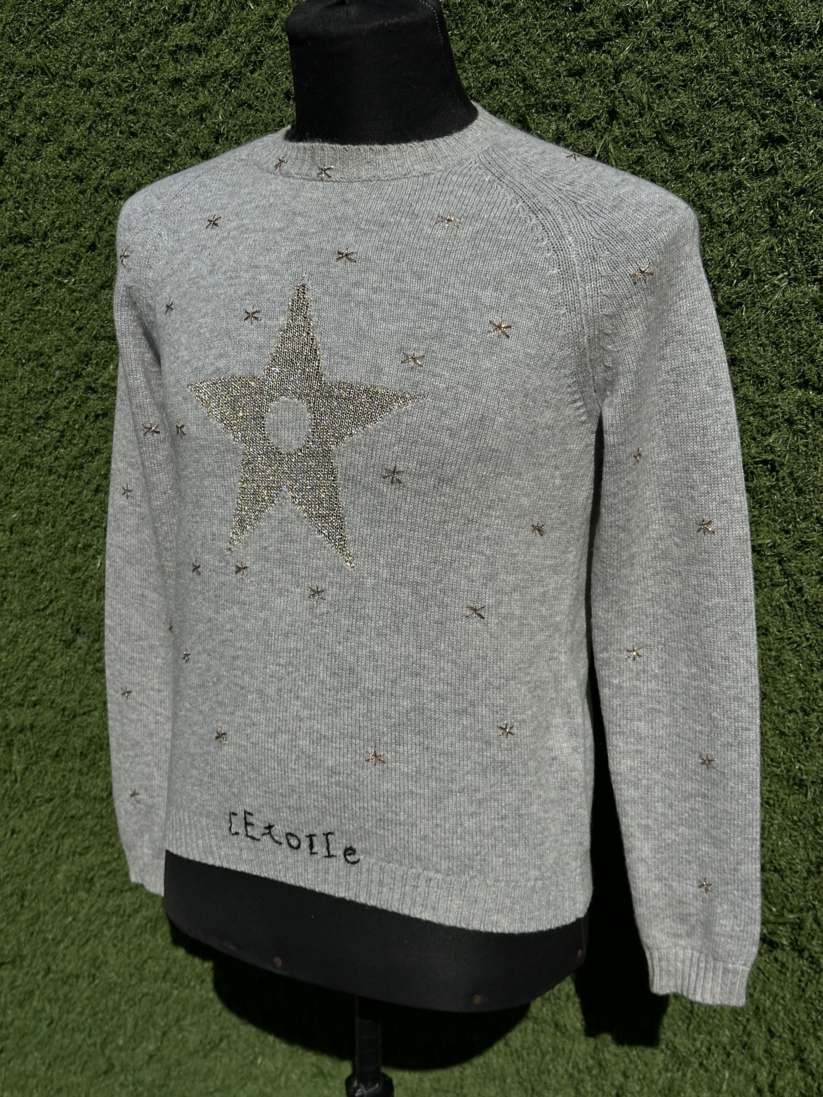 Dior Christian Dior Gray Cashmere L'Étoile Star Embroid Size 36 Size XS / US 0-2 / IT 36-38 - 7 Thumbnail