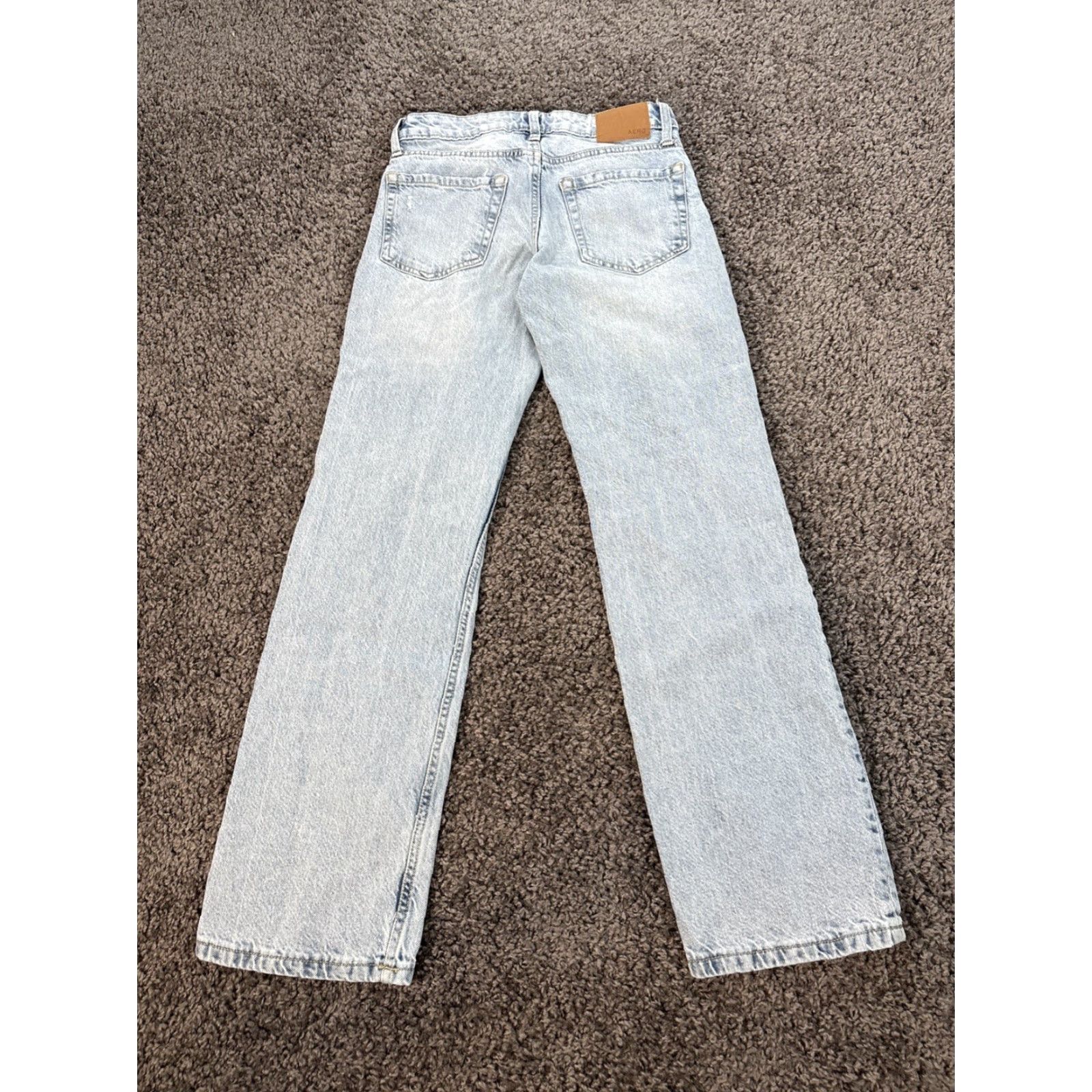 Vintage Aéropostale Jeans Baggy Low Rise Womens 00 Light Wash Denim Pants 90s Vintage No (Blue) Size 24" / US 00 / IT 34 - 7 Thumbnail