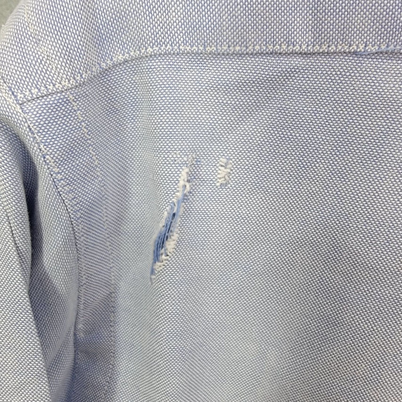 Vintage HUNTINGTON shirt Blue distressed vtg USA made long sleeve button Up Large 16x37 Mens Regular Cotton Vintage Size US L / EU 52-54 / 3 - 5 Thumbnail
