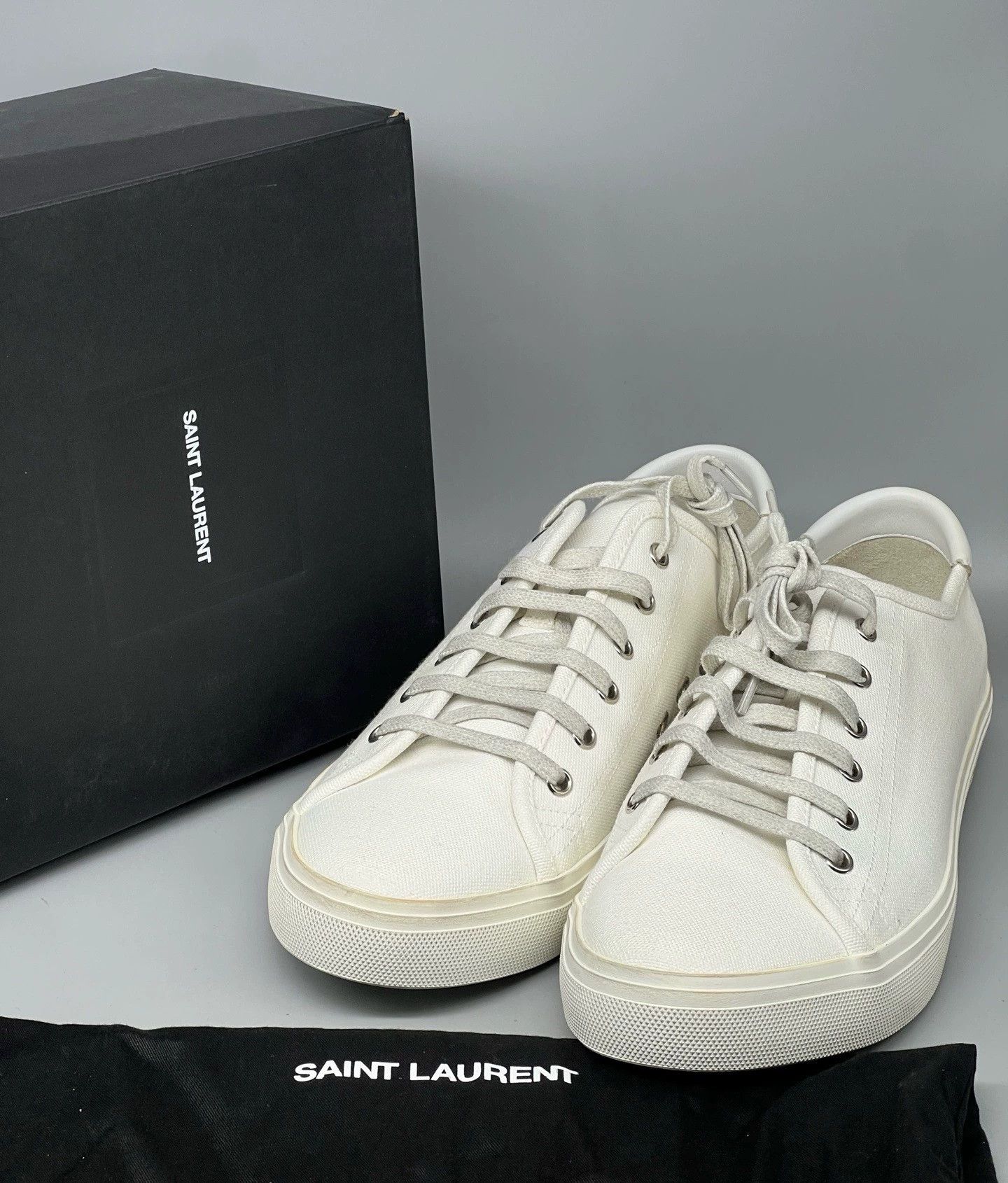 Yves Saint Laurent ysl malibu white canvas casual sneakers Size US 8 / EU 41 - 1 Thumbnail