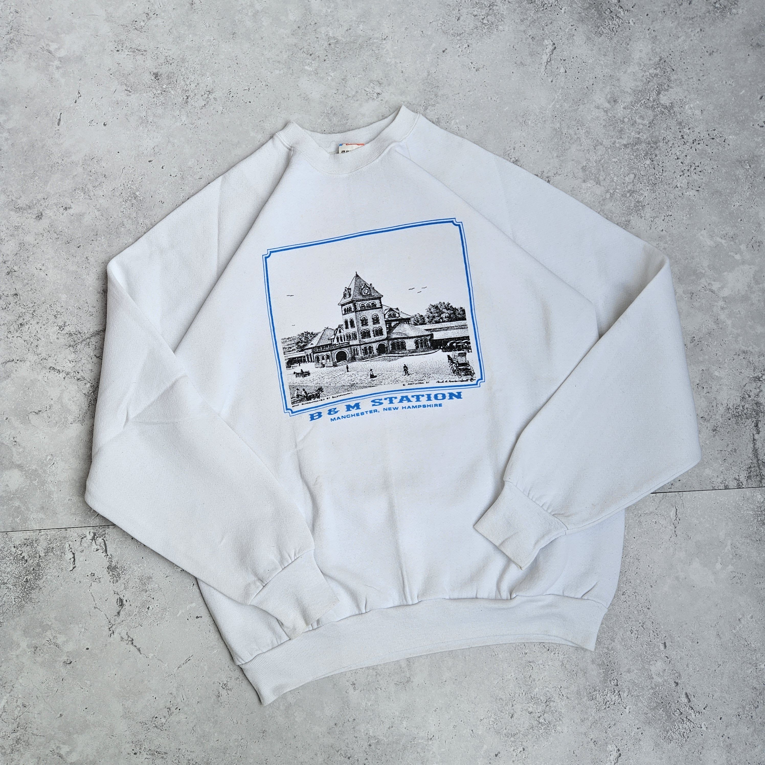 Vintage Vintage B&M Station New Hampshire artwork by Sweatshirt Size US XL / EU 56 / 4 - 1 Thumbnail