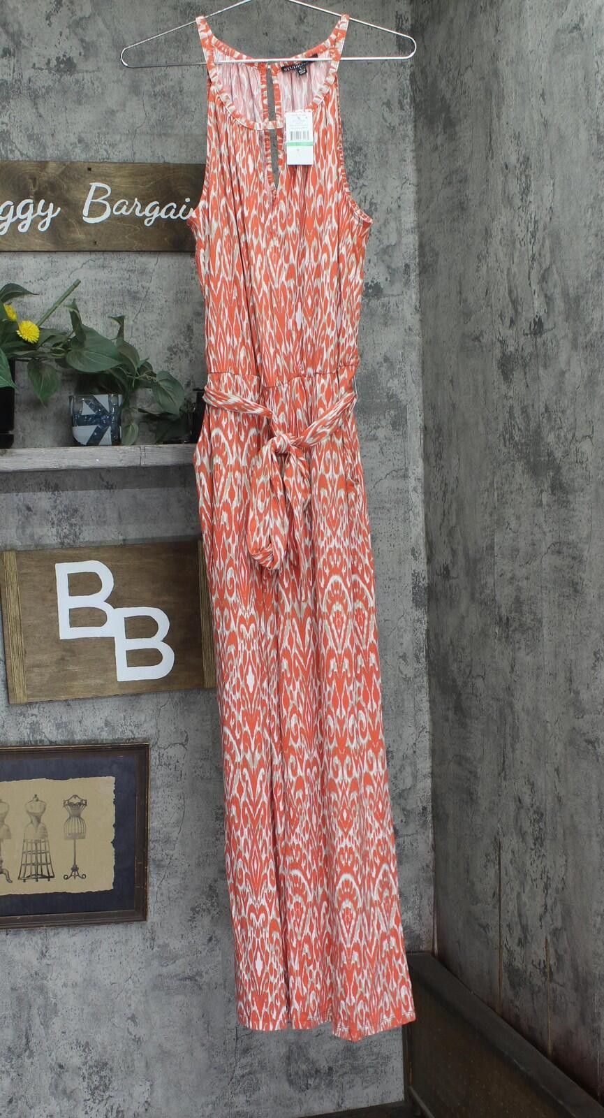 Other Nwt Studio By Jpr Knit Jumpsuit Peach Echo Orange Multi L Size 36" / US 14 / IT 50 - 1 Thumbnail