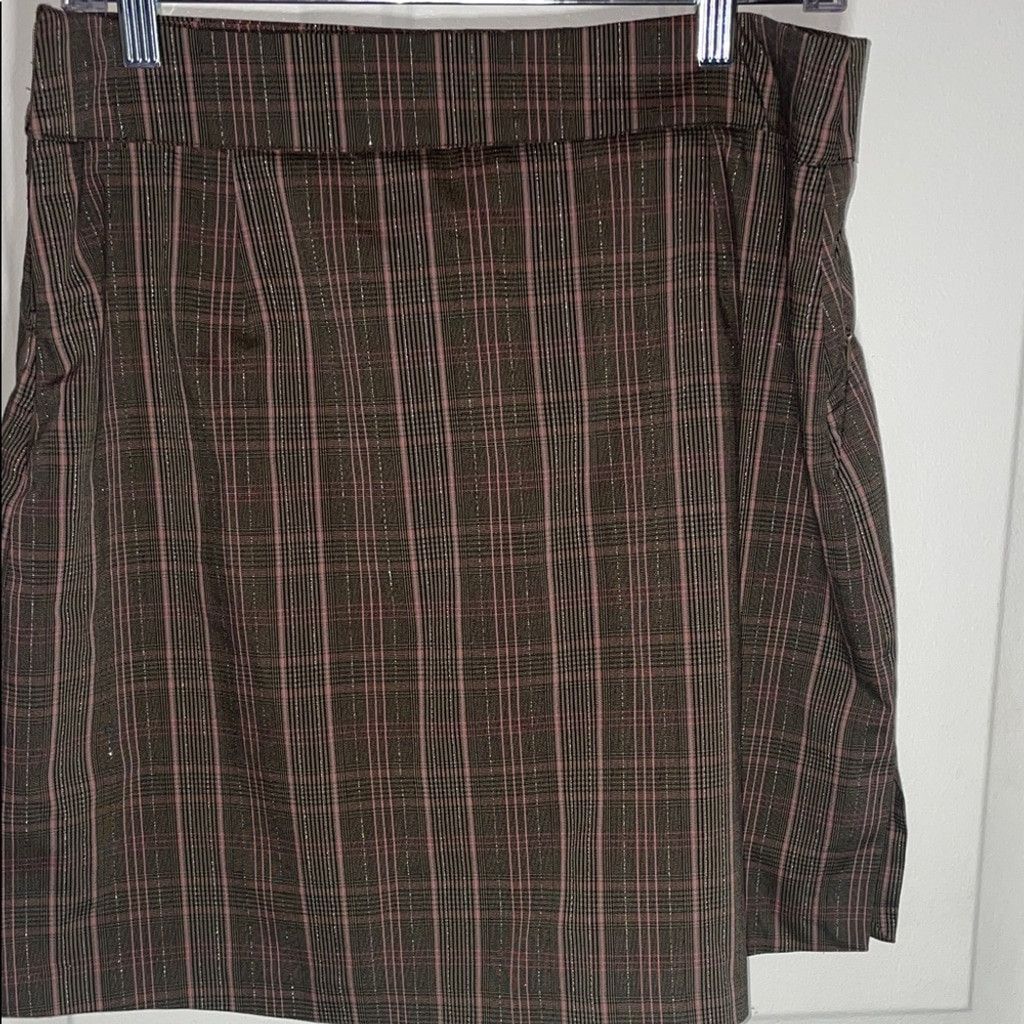 Thamanyah TEHAMA Checkered Mini Skort - Brown and Pink Size 30" / US 8 / IT 44 - 4 Thumbnail