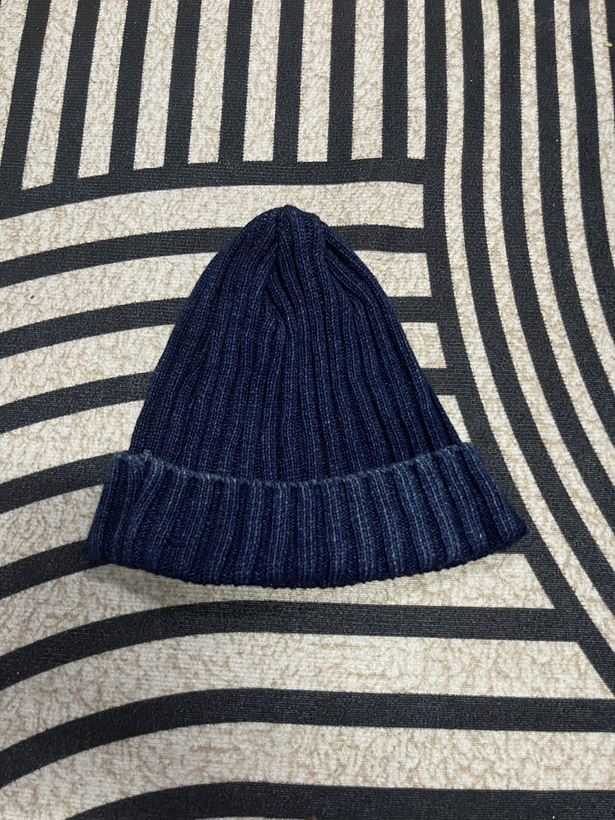 Studio D'Artisan 90s STUDIO D ARTISAN INDIGO SMALL LOGO BEANIE HAT Size ONE SIZE - 5 Thumbnail